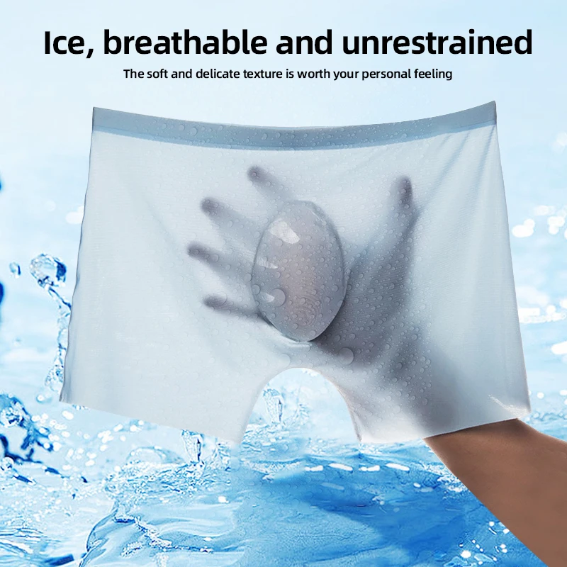 Multi Pack Underwear - 4 pièces/lot hommes été glace soie