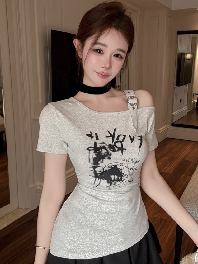 T Shirt Tight Fit - T-shirt court tendance et élégant à