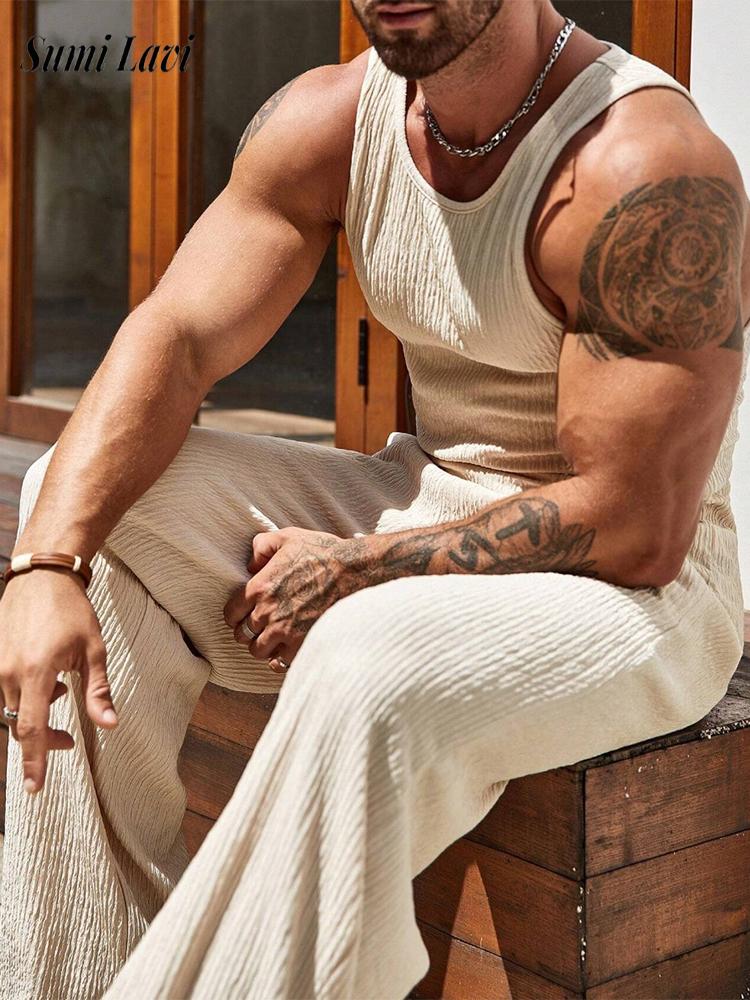 Survêtements côtelés pour homm - Tank Top Ribbed avis et prix